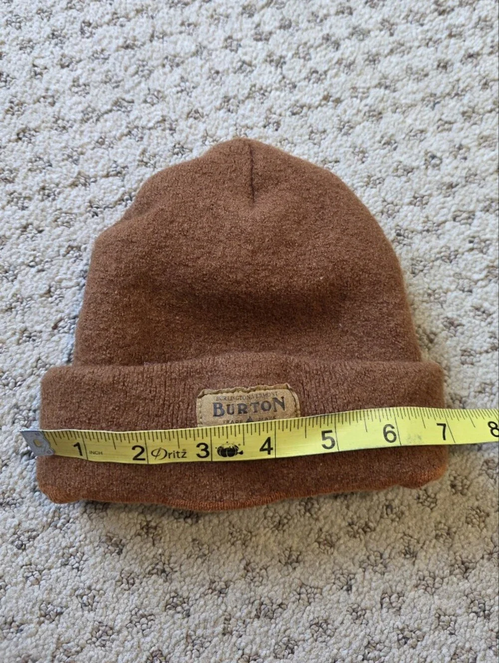 Burton Rust Brown Fold Cuff Knit Beanie